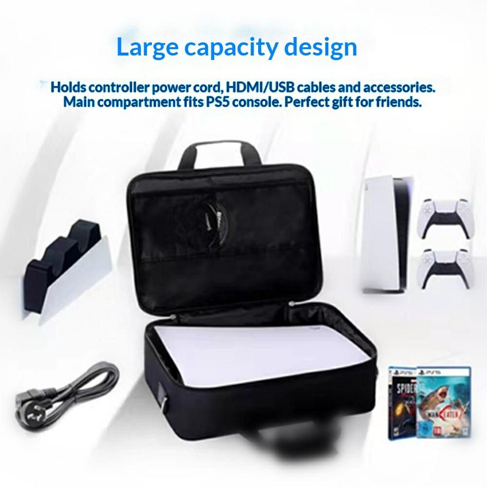 For Sony PlayStation 5 Carrying Case Game Console Portable Storage Bag Handheld Shoulder Strap Gaming Accessories Organizer