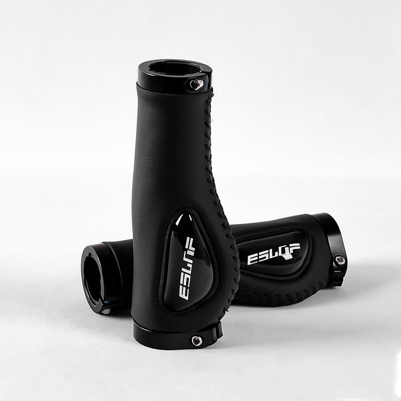 

Leather Bicycle Anti-shock Handlebar Grips Shock Absorption Ergonomic Mountain Cycling Anti-slip Soft Silicone Bike MTB Grips чорний