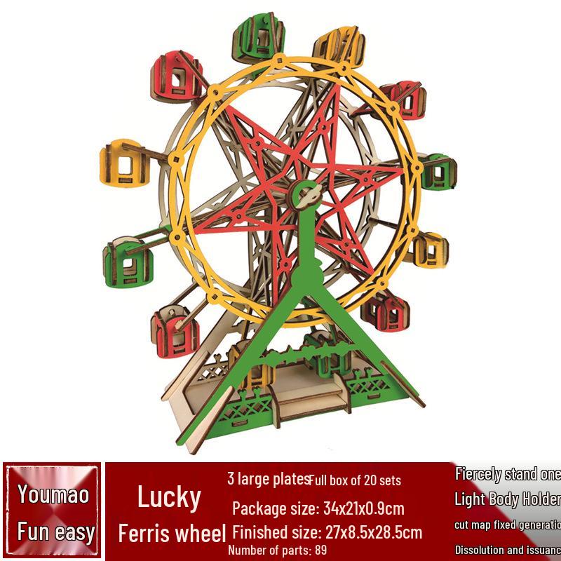 3D drevené puzzle architektonický model školská remeselná festivalová aktivita hračka