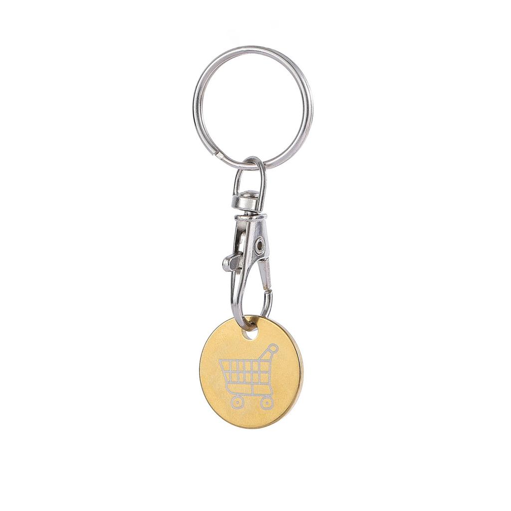 Stainless Steel Keychain Supermarket Hand Push Shopping Cart Parts Supermarket Shopping Coin