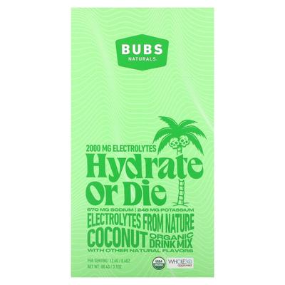 Hydrate or Die, Bio-Elektrolyt-Getränkemix, Kokosnuss, 7 Sticks, 0,4 oz (12,6 g) Jeder