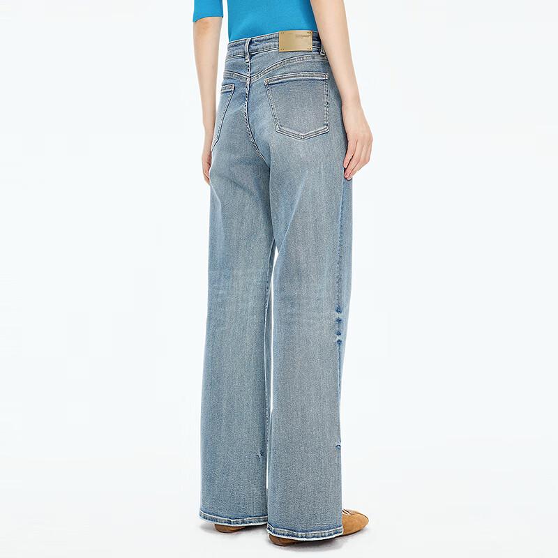 JNBY 2025 Autumn Washed Flared Denim Jeans