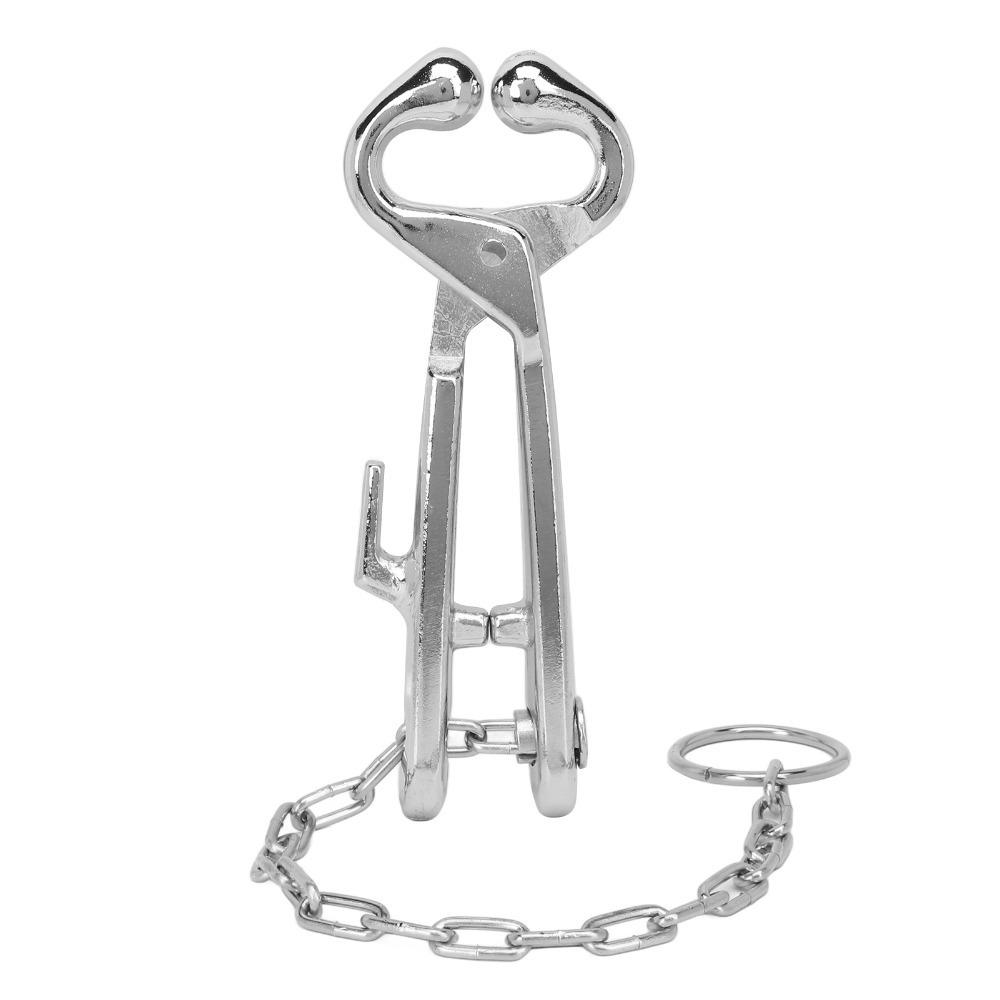 With Chain Cattle Nose Pliers Stainless Steel Livestock Nose Pliers Veterinary Use