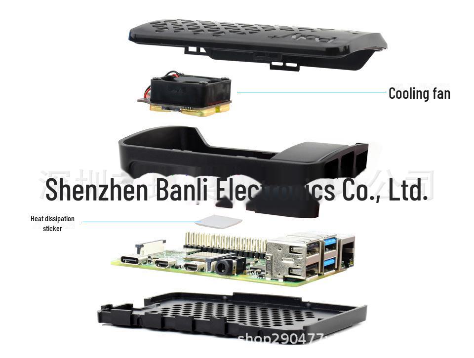 Raspberry Pi 4 Model B Case with ABS Material and Cooling Fan