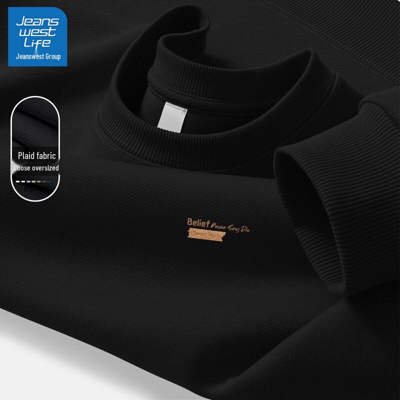 JEANSWEST LIFE Men s Letter Print Pullover Sweatshirt 2XL