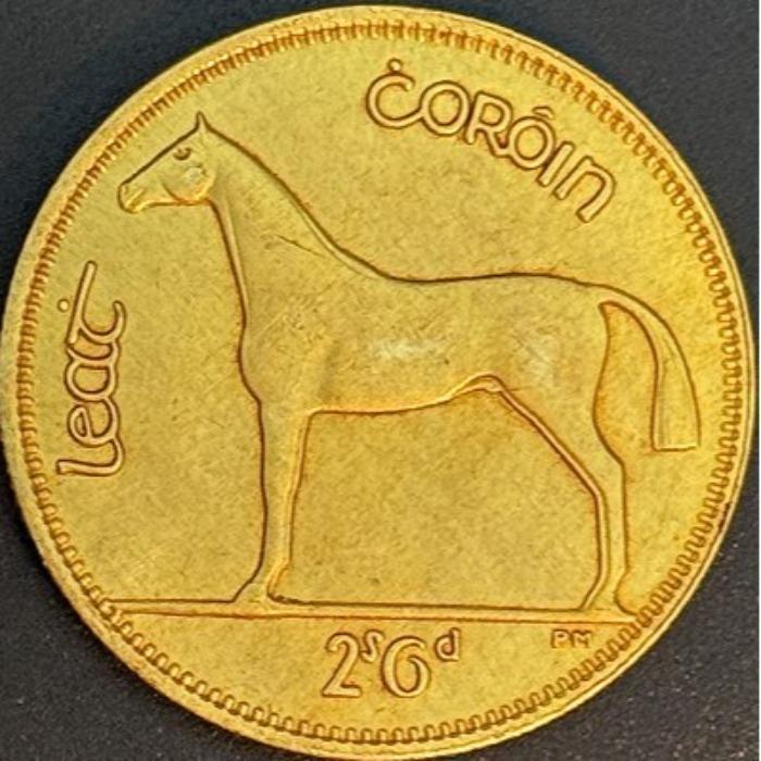 Irland, 1/2 krona, 2 shillingar, 6 pence, hästharpa mynt, samlarobjekt