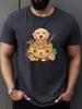 Cartoon Labrador RaUnisex Noodle Print Unisex Short Sleeve Tshirt Puppy Food O Neck Tee Dog Fan Casual Male Street Fashion Tops