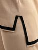 New Fashion Sweater Set Temperament Contrast Color Split Short-sleeved Knitwear + High Waist Slimming Wide-leg Trousers Long Pants Two-piece Set
