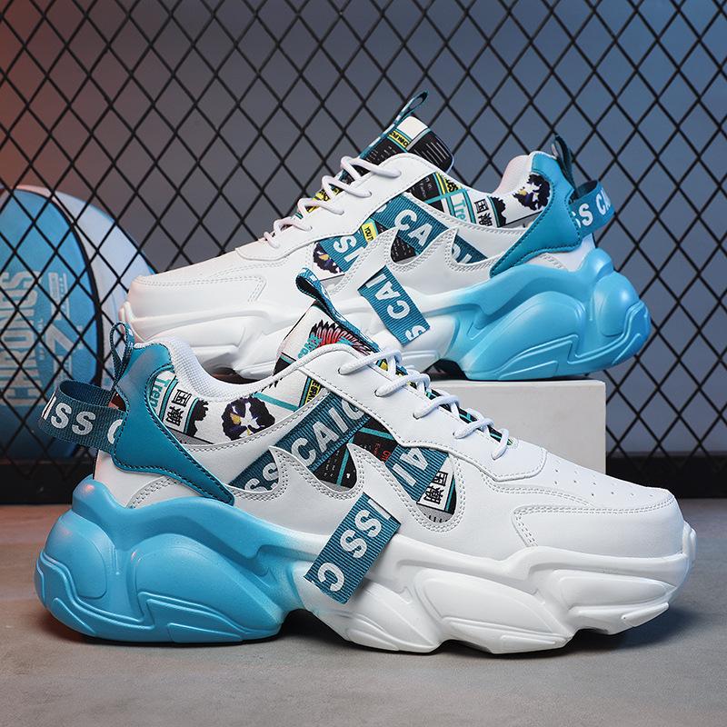 Men's Shoes Spring 2024 New Platform Couple Sports Trendy Shoes Student Niche Casual Men's Shoes Board Shoes Dad Lace Up