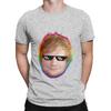 Singer Face And Rainbow Outline Funny 100 Cotton TShirt EEd Sheeran Tops Tees For Unisex