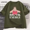Arsenal Football Victor Gyokeres Cartoon Graphic Tshirt Big Vik Energy Cotton Printed T Shirt Loose Short Sleeve Unisex Clothes