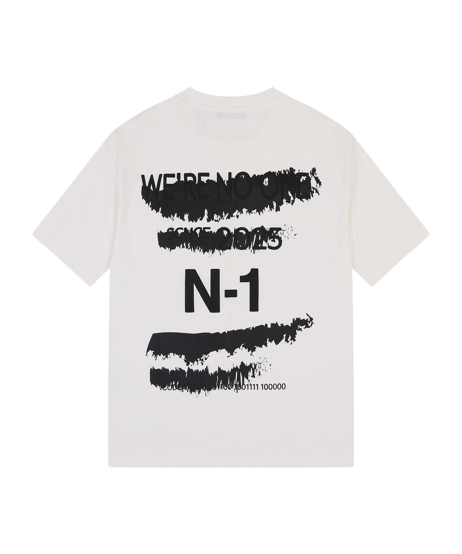 Rap One One Graphic Back Print T-Shirt (White) Wh/M