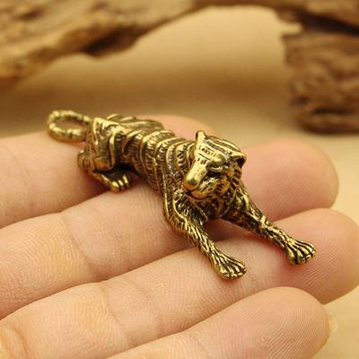 Tiger 3D Messing Guss Statue Mini Tier Metall Figur Home Decor