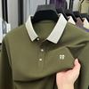Cotton Long Sleeved T-Shirt Men'S Top Collar Embroidered Spring And Autumn Middle-Aged High-End Polo Shirt