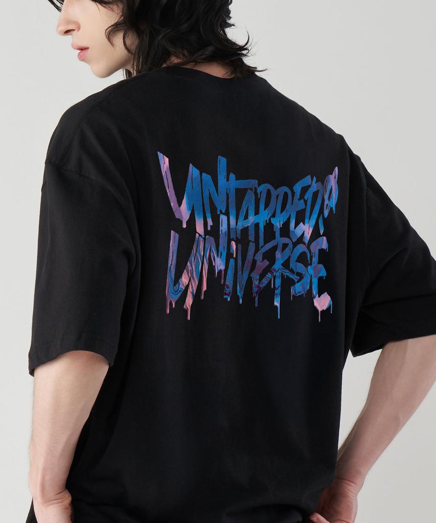 UNTAPPED STUDIO Universe Paint Flow Lettering Oversized T-Shirt 8 Colors (Type A)