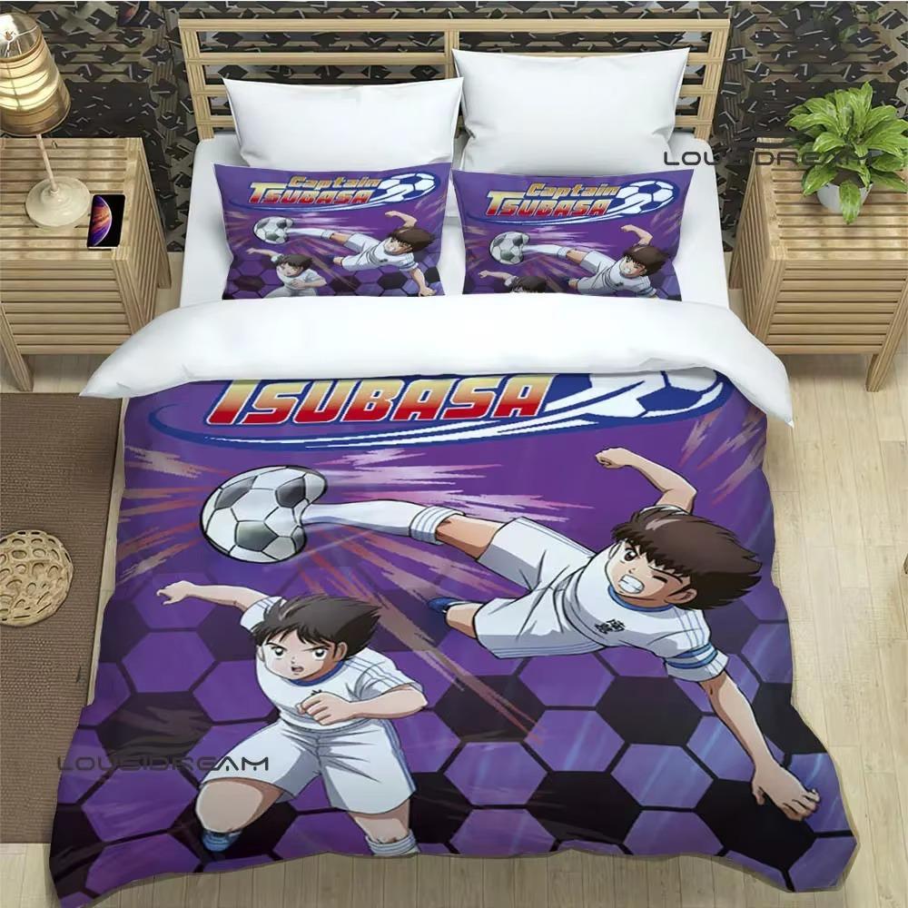 Captain Tsubasa Cartoon Bedding Sets Exquisite Bed Supplies Set Duvet Cover Bed Comforter Set Bedding Set Luxury Birthday Gift