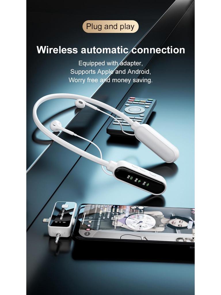 Private Mold Wireless Sound Card & Headset: English Version, All-in-One Microphone with Noise Reduction, Remote Control, and Monitoring Features.