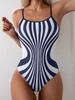 New one-piece swimsuit women's conservative zebra pattern waist cinching sexy hot spring swimsuit