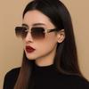 Eyewear Frameless Polarized Sunnies Retro Anti-UV Glasses Catwalk Square Frame Sunglasses  Summer