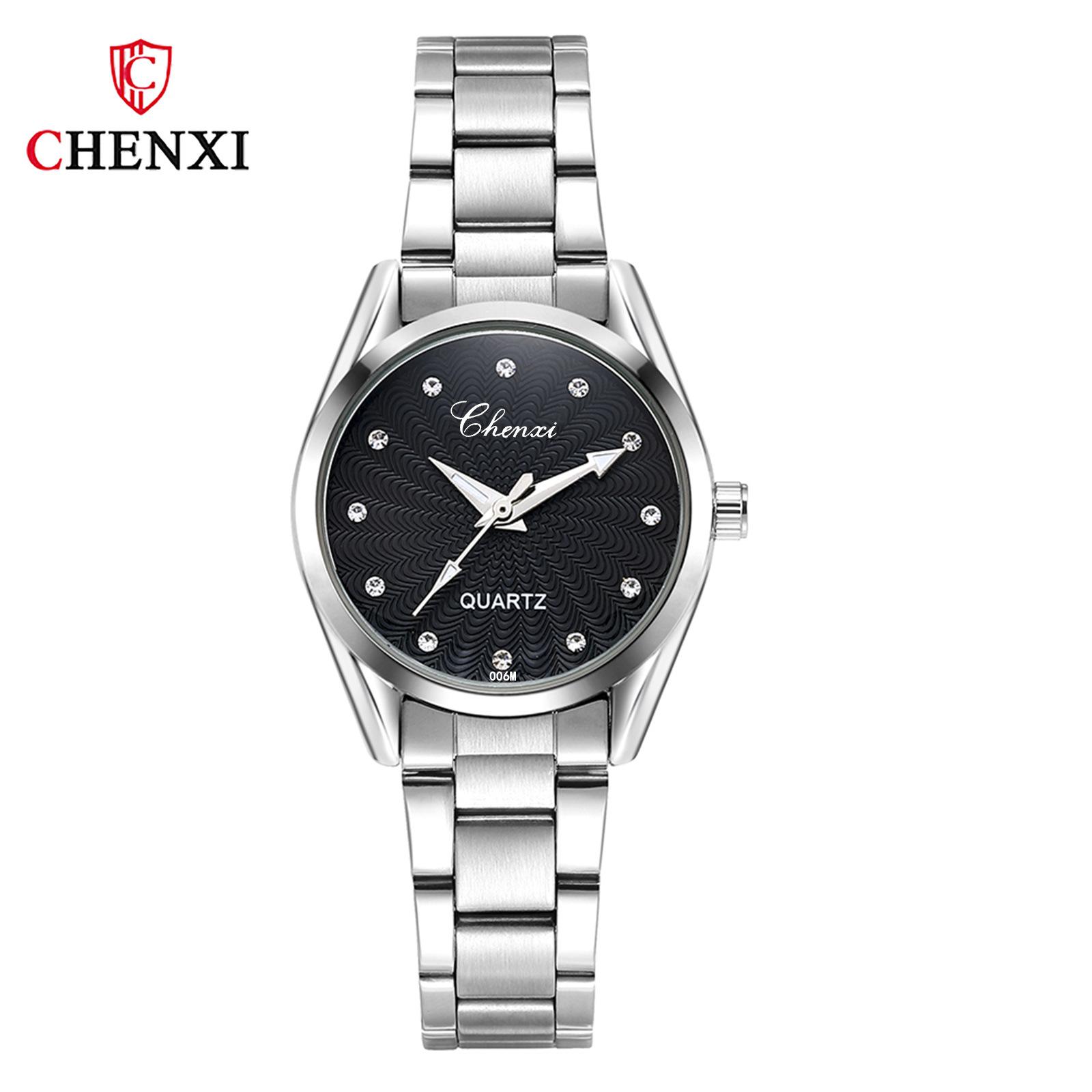 

Нові ТОП-брендові розкішні жіночі годинники з коробкою Модні жіночі кварцові годинники 006M чорний