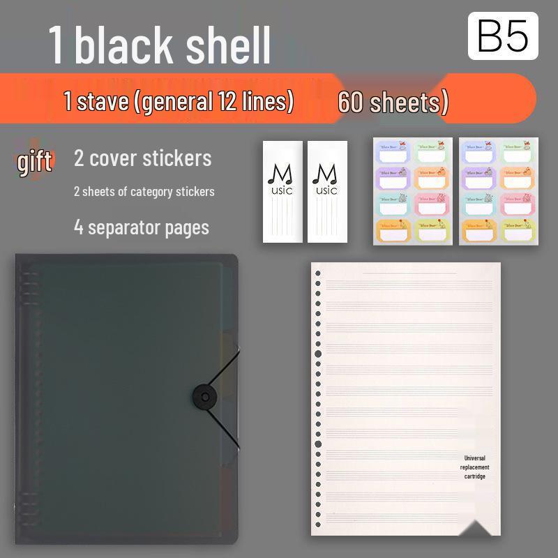 Professional Loose-leaf Music Staff Paper Book: Wide Spacing for Beginners and Students (Large Grid)