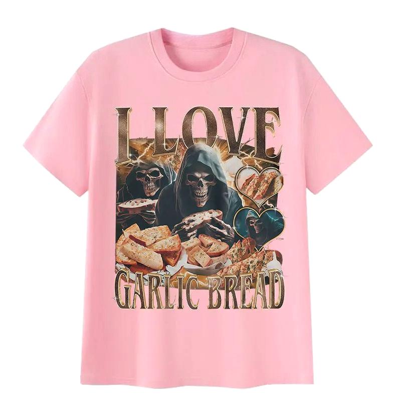 Lustiges Liebhaber Gothic Knoblauch Meme Grafik Gedrucktes T-Shirt Unisex Kleidung Vintage Skelett 2026 Sommer T-Shirt Streetwear Kleidung