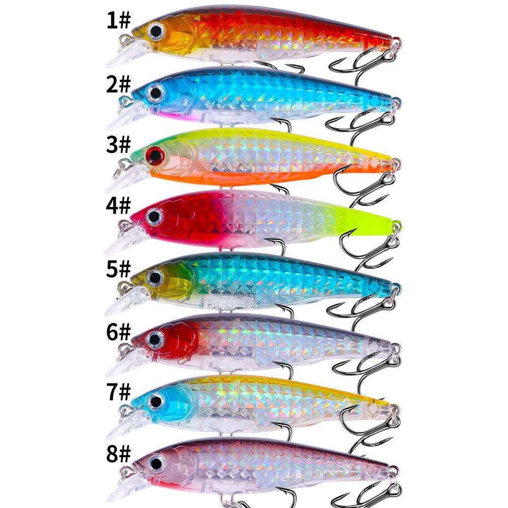9CM 10G 6No. Hook Minnow Lua Bait Set Floating Water Fake Bait Long Casting Noise Model Wild Fishing Freshwater Red Tail Special
