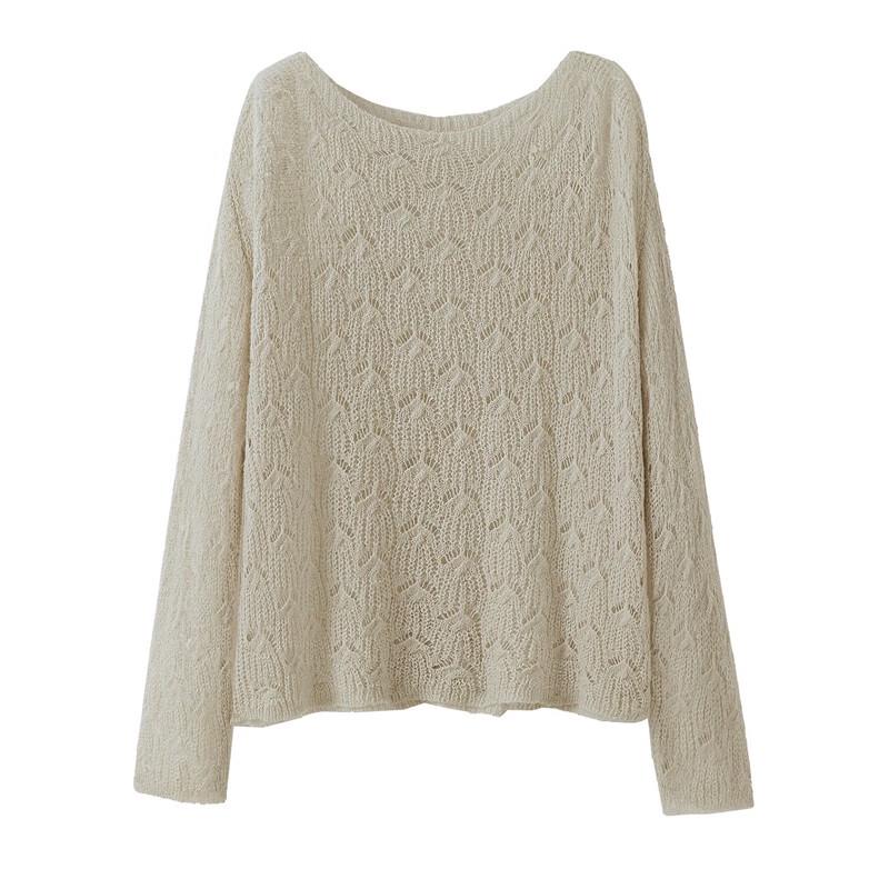 Sibaishe Damen Lockerer Grobstrick-Pullover