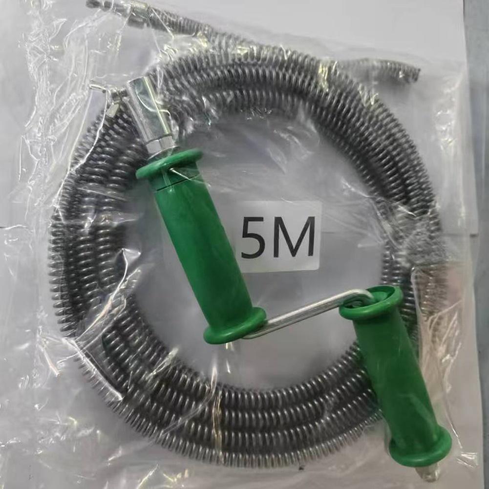 Stainless Steel Drain Snake for Toilet Sink Kitchen Pipes 5M 15M Hand Crank Spring Pipe Cleaner with Flexible Spring