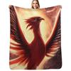 Red Phoenix Fantasy Mythical Creature Throw Blanket Cozy Sofa Blanket for TV Watching Napping