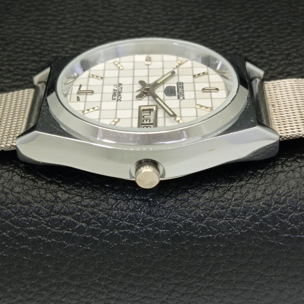 JAPAN SEIKO 5 AUTOMATIC MENS 6309A REFURBISHED WHITE COLOR DIAL WATCH A440269-4 Sk-a440269