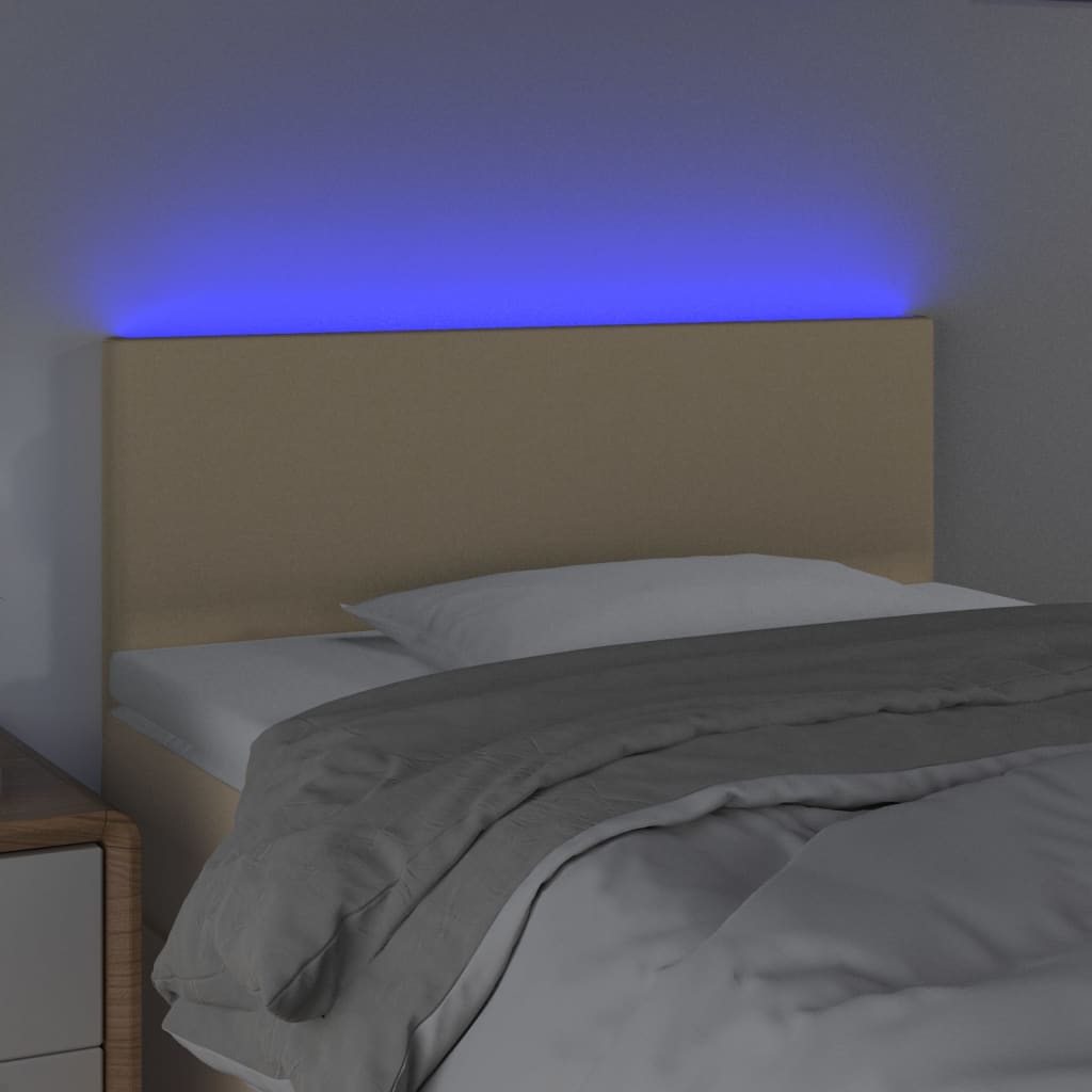 Vidaxl Zagłówek Do Łóżka Z Led, Kremowy, 90X5X78/88 Cm, Tkanina