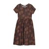 2025 Summer New Retro Literary Loose Round Neck Short Sleeve Midi Dresses