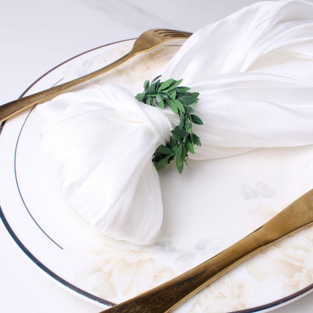 10pcs Plastic Green Rattan Shaped Napkin Ring Simulation Table Decoration Birthday