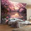 2D Spring Garden Tapestry, Colorful Flowers & Butterflies Wall Hanging