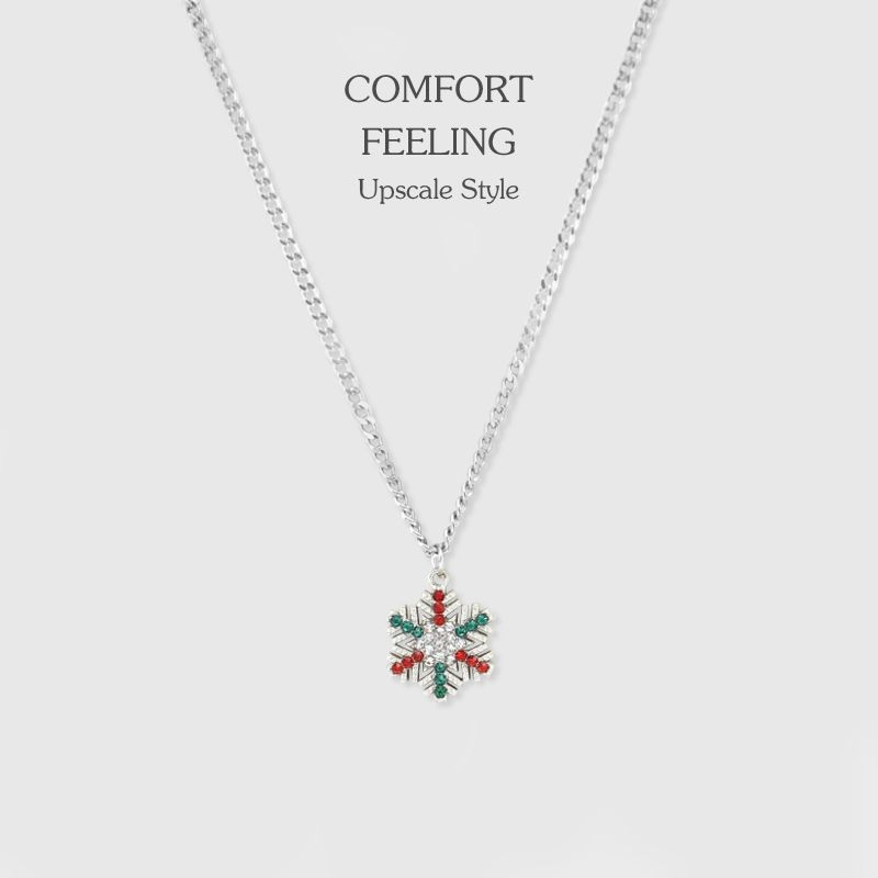 Snowflake Japanese and Korea Style Necklace Titanium Steel Couple's Pendant Christmas