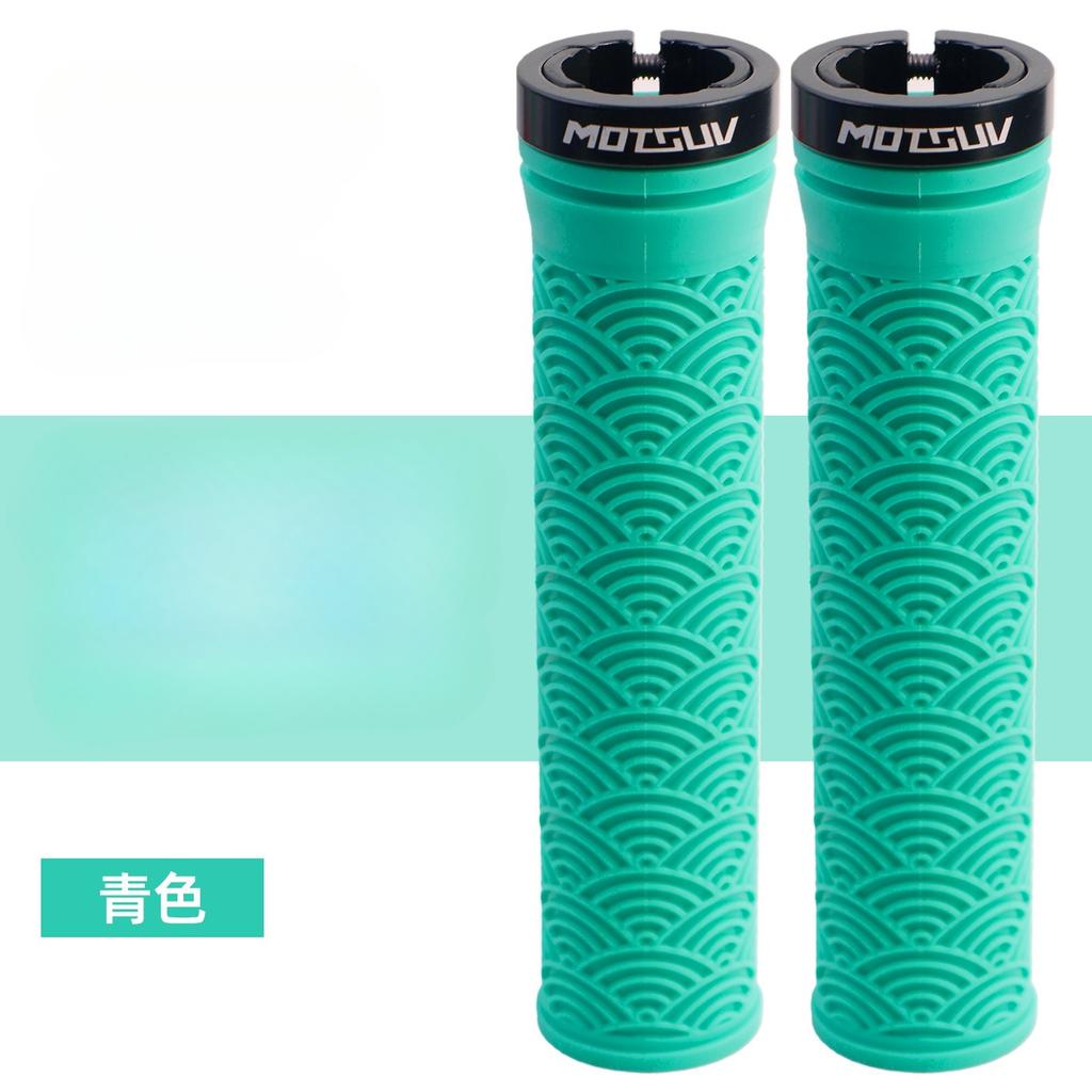 1Pair Bicycle TPE Handle Cover, Mountain Bike Xiangyun Non-slip Unilateral Locking Universal Grip Cover, Cycling Accessories