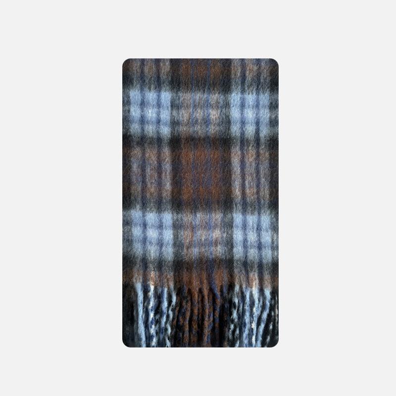 Wool Blended Classic British Plaid Scarf Women's Winter Soft Scarf New Style