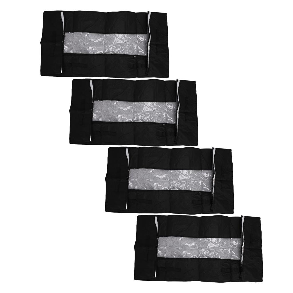 4PCS Under Bed Storage Box 90L Non Woven Foldable Underbed Storage Containers with Clear PVC Window for Clothes