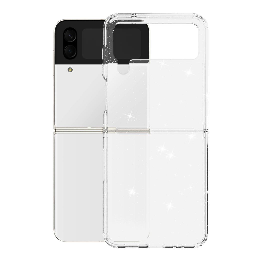 For Samsung Galaxy Z Flip4 5G Glitter Powder IMD Clear Phone Case Anti-Scratch Soft TPU Shockproof Protective Cover
