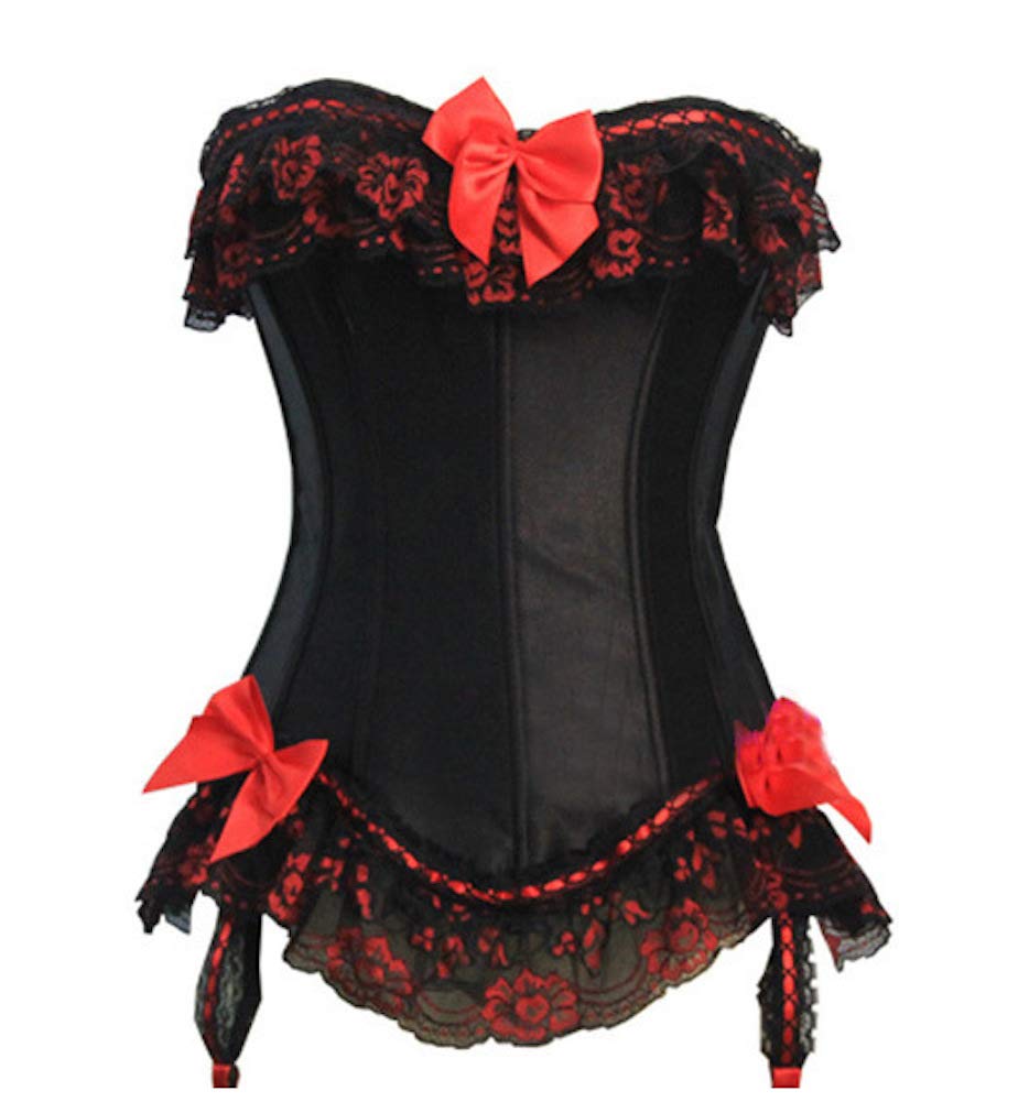 

[TOKYO GOODS MARKET] [PureAribon] Большой размер 3XL ПУ кожаный бандажный корсет с лентами Черный и красный хардкор