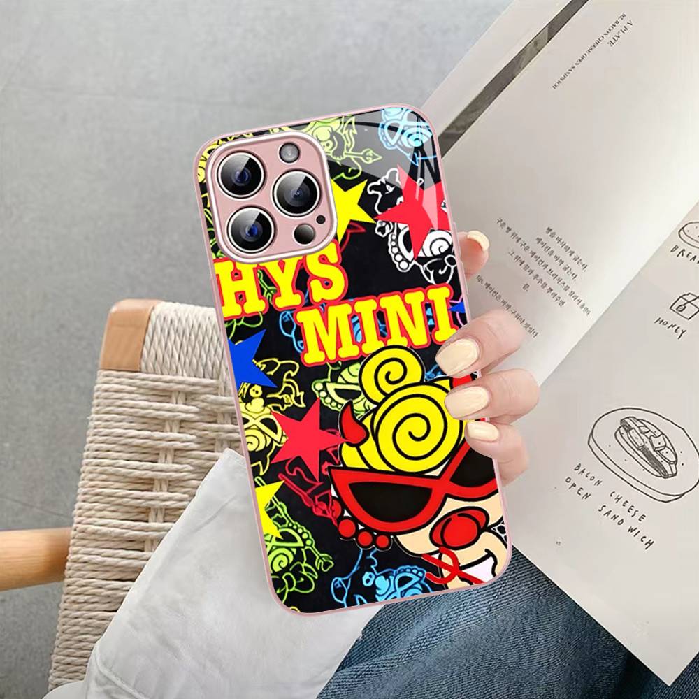H-Hysteric Cute M-Mini Tempered Glass For Iphone 14 13 12 11 Pro Mini XS MAX 14Plus X XS XR Cover