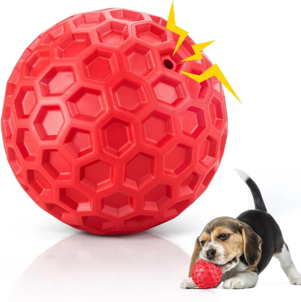 Dog Ball, Relieves Anxiety, Cleans Teeth, Interactive Chew Toy for Aggressive Chewers, Dog Toy for Large Breeds, Outdoor Waterproof