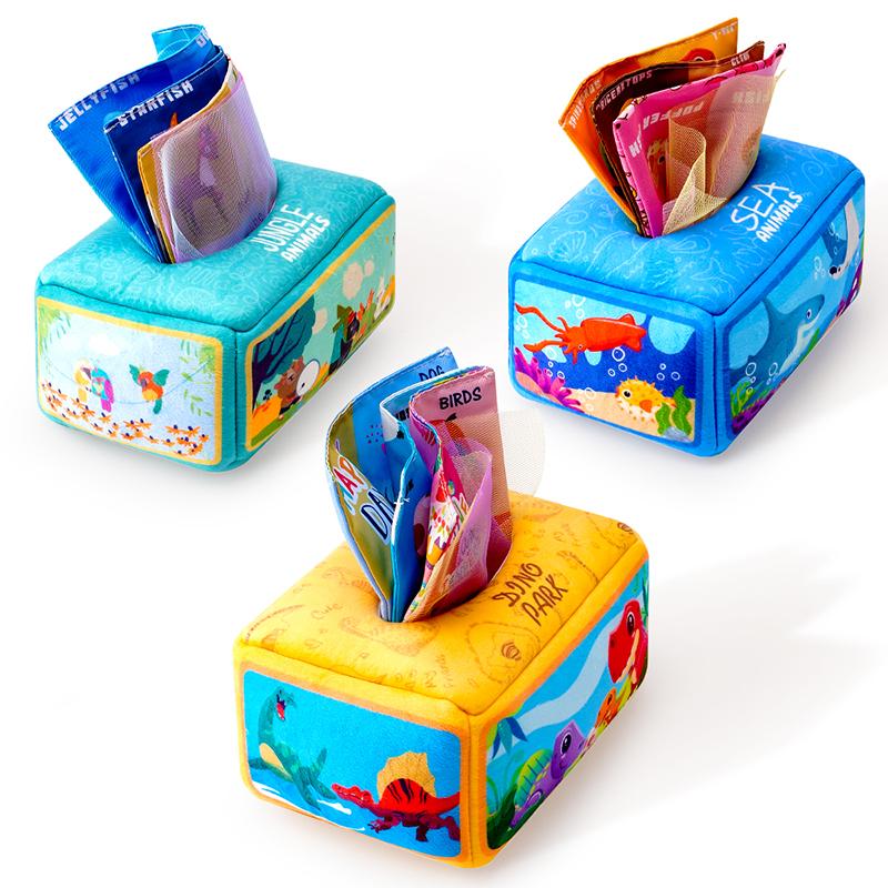 Bezpečné pro děti Odolné Vysoce kvalitní Krabička na trhací ubrousky Puzzle pro kojence Vzdělávání od útlého věku Styl Montessori Látkové hračky pro děti