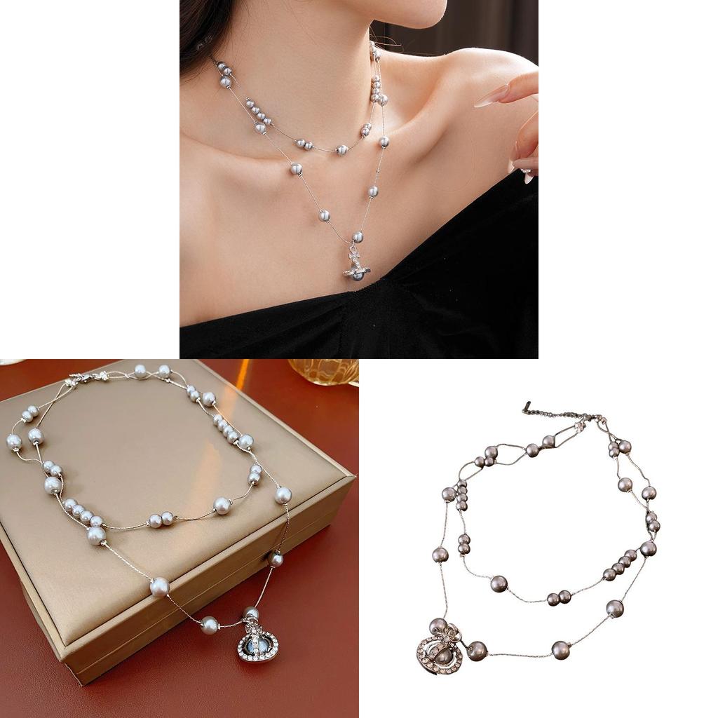 Geometric Pearl Pendant Necklace For Women With Handcrafted Faux Pearl Material And Stylish Appeal