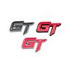 3D Metal Letters GT Logo Car Front Grille Badge Sticker, Perfect Car Decoration Accessories (Red Chrome)