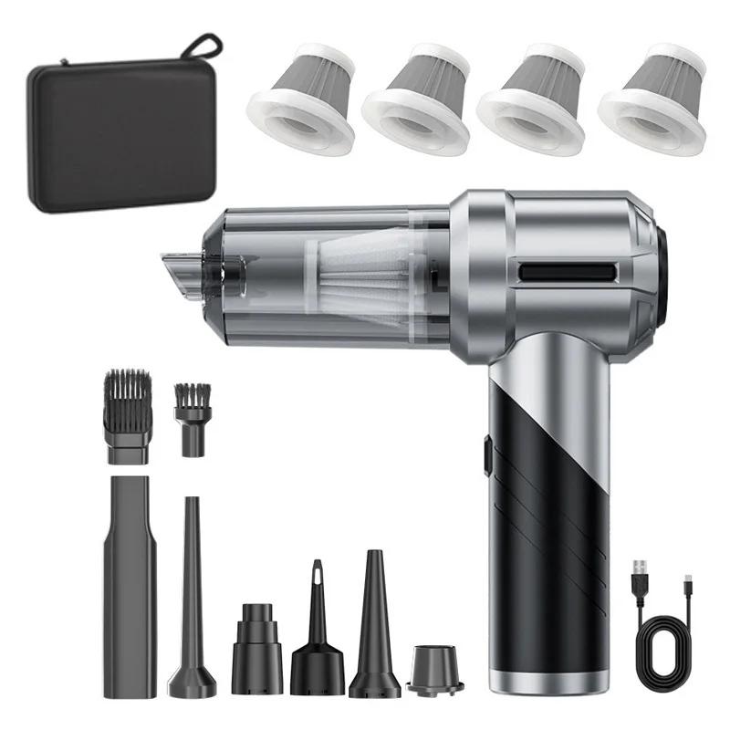 

18000Pa Cordless Car Vacuum 4in1 Air Blower Crevice Tool Brushless Motor 90° Foldable Handle Rechargeable for Home Auto PC чёрный