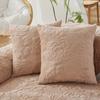 New Pattern Plush Sofa Cushion Winter Solid Color Plush Seat Cushion Pastoral Style Anti Slip Sofa Towel Backrest Towel Sand