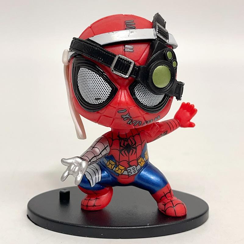 3 Spider-Man Figurines Cute Q-version Spider-Man Bobblehead Doll Toy Ornament Desktop Decoration Gift Suitable for Marvel Fans Action & Toy Figures