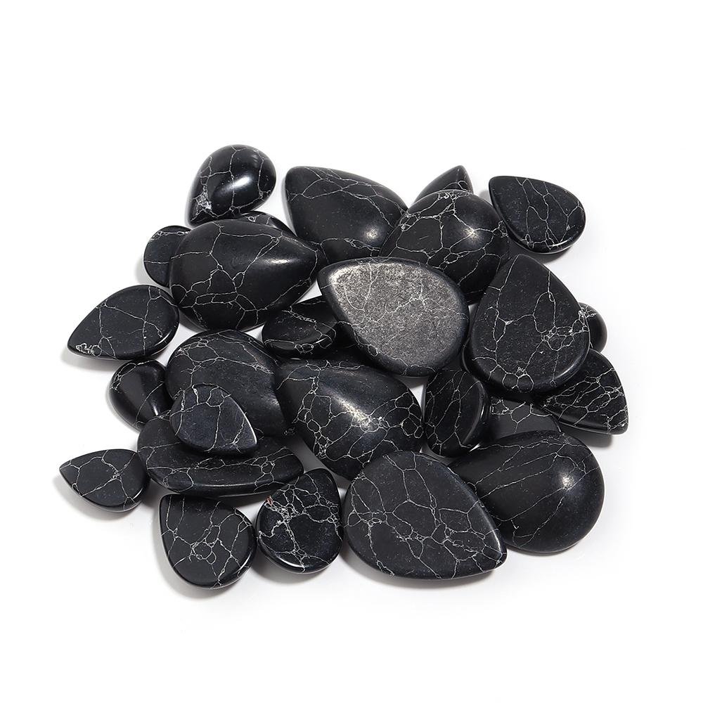 

LOULEUR WaterDrop Natural Stone Cabochon For Jewelry Making Tiger Eye Amethyst Lapis Lazuli Agate Stone Beads for Handwork 15x30mm 2pcs